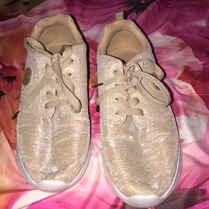 Gold sparkly sneakers